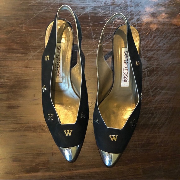 Sergio Rossi Shoes - Vintage Sergio Rossi Slingback Heels Size 39